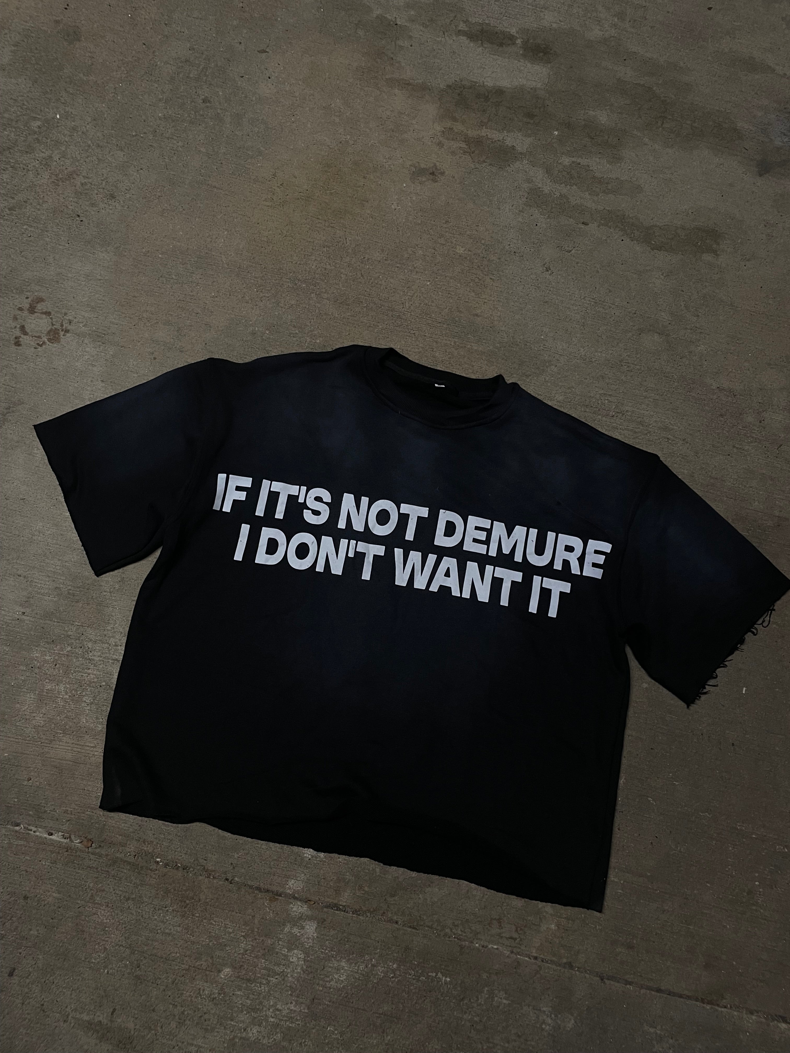 Black "Demure" Boxy Tee