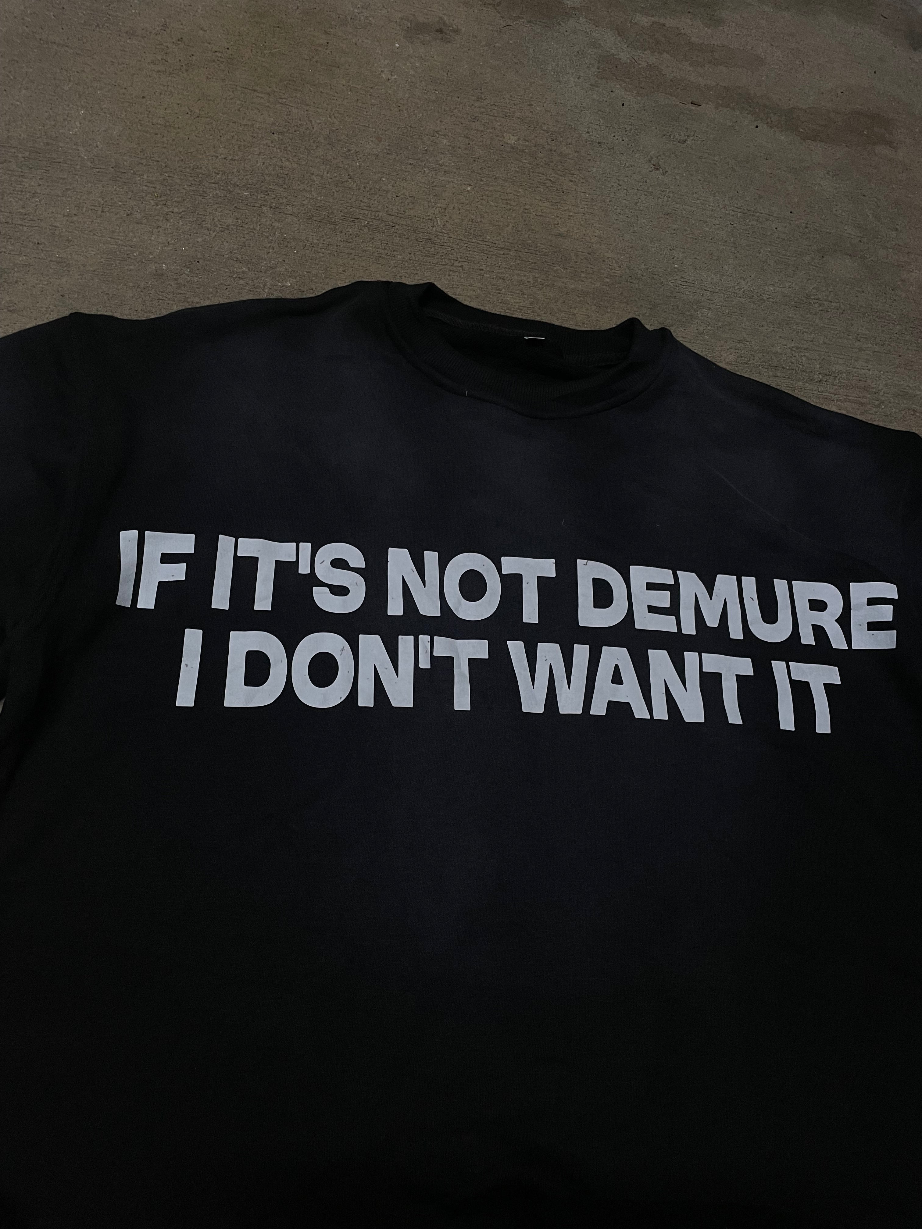 Black "Demure" Boxy Tee